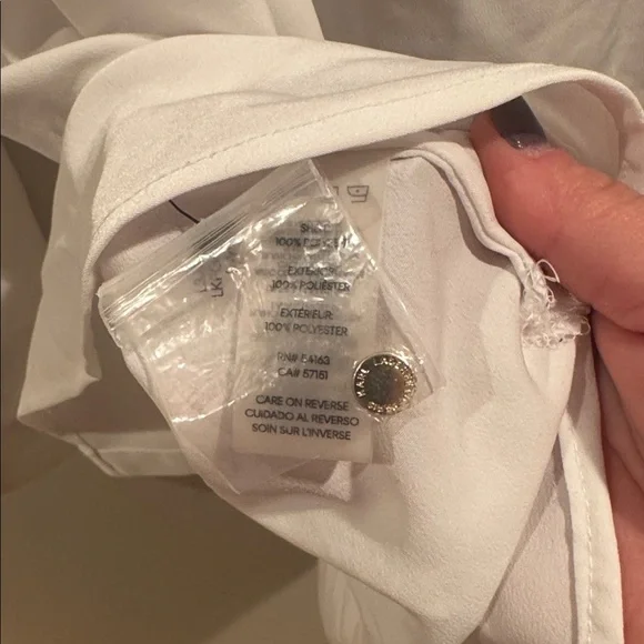 KARL LAGERFELD PARIS
Women's Signature-Button Blouse Large - Picture 7 of 7